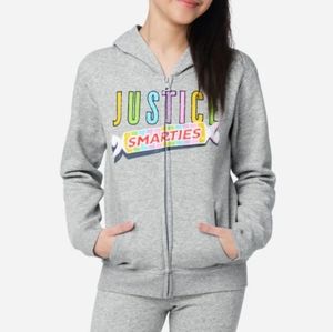 Justice Candy Graphic Zip-Up Hoodie. S 7/8).